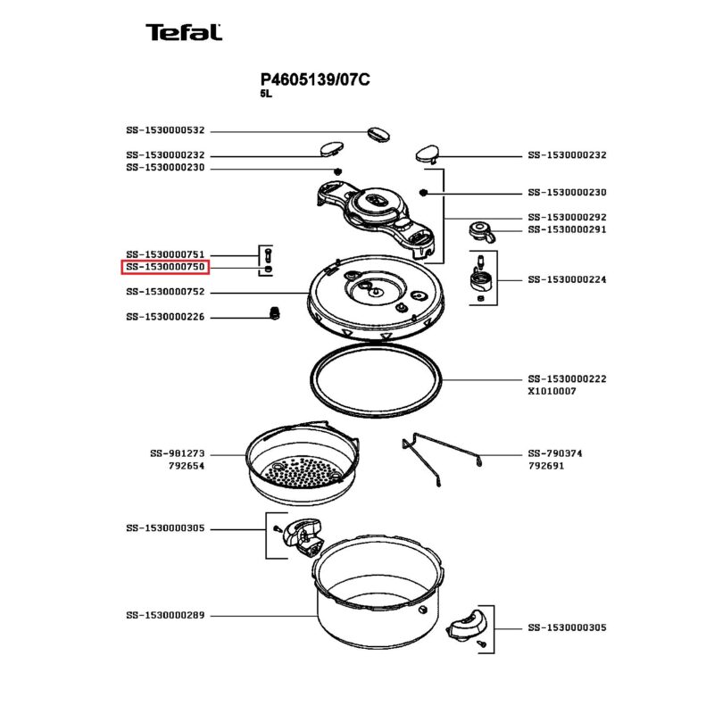 Λάστιχο βαλβίδας ένδειξης καπακιού χύτρας tefal clipsominut (original) SS-1530000750
