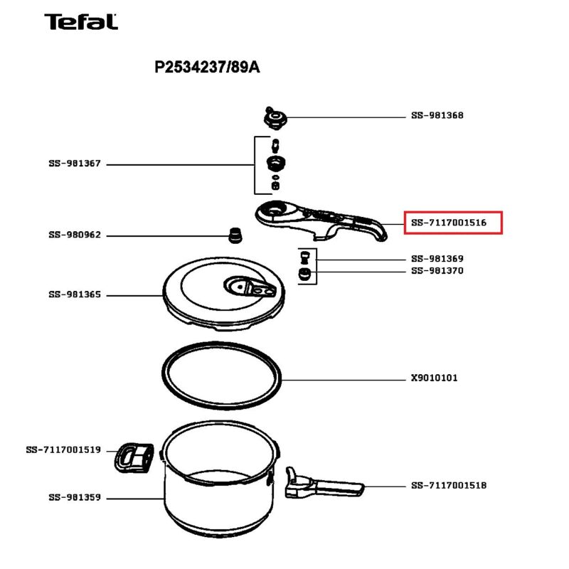 Άνω λαβή καπακιού χύτρας tefal secure 5 neo SS-7122011601 (original)