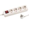 Eurolamp Πολύπριζο 4 Θέσεων με Διακόπτη και Καλώδιο 1.5m Λευκό (147-62212) 3x1.5mm