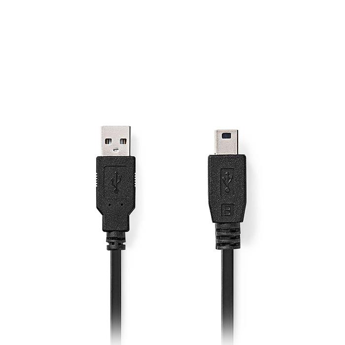 Nedis CCGL60300BK30 καλώδιο USB-A male to USB Mini 5-pin male 3.0m USB 2.0 (233-2561)