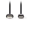 Καλώδιο nedis CCGL60601BK20 USB-C αρσενικό σε USB-A αρσενικό, USB 2.0, 2m (233-2509) μαύρο χρώμα