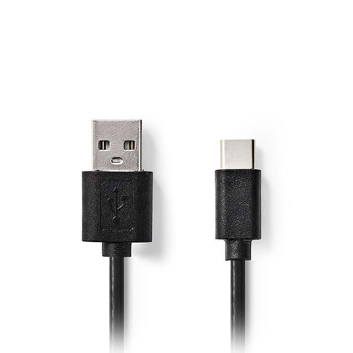 Καλώδιο nedis CCGL60601BK20 USB-C αρσενικό σε USB-A αρσενικό, USB 2.0, 2m (233-2509) μαύρο χρώμα